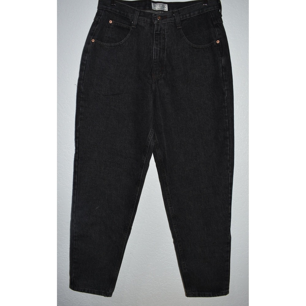 Venezia Lane Bryant Vintage 90s High Waisted Tapered Leg Black Jeans Size 16 NEW